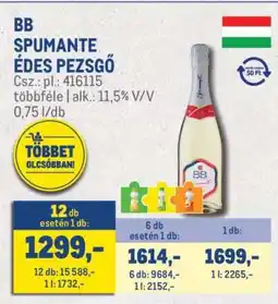 Metro BB Spumante Édes Pezsgő ajánlat