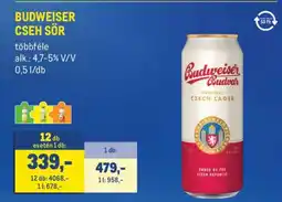 Metro BUDWEISER CSEH SÖR ajánlat