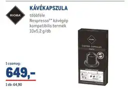 Metro RIOBA KÁVÉKAPSZULA ajánlat
