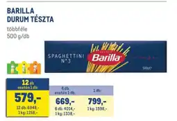 Metro Barilla durum tészta ajánlat