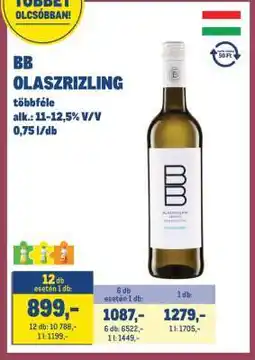 Metro BB OLASZRIZLING ajánlat