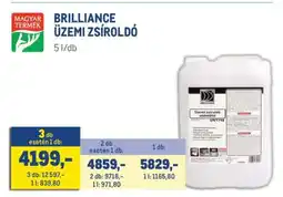 Metro BRILLIANCE ÜZEMI ZSÍROLDÓ ajánlat