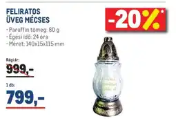 Metro FELIRATOS ÜVEG MÉCSES ajánlat
