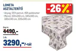 Metro LONETA ASZTALTERÍTŐ ajánlat