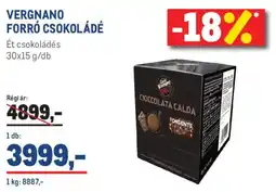 Metro Vergnano forró csokoládé ajánlat