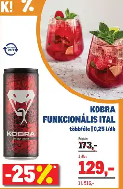 Metro Kobra funkcionális ital ajánlat
