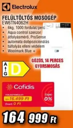 Expert Electrolux felültöltős mosógép EW6TN4062H ajánlat
