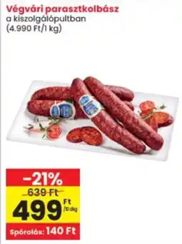 Interspar Végvári parasztkolbász ajánlat