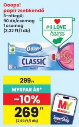 Interspar Ooops! papír zsebkendő ajánlat