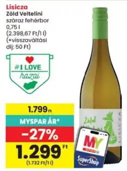 Interspar Lisicza zöld veltelini száraz fehérbor ajánlat