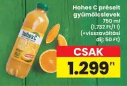 Interspar Hohes C préselt gyümölcslevék ajánlat