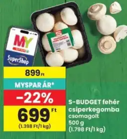 Interspar S-budget fehér csiperkegomba ajánlat