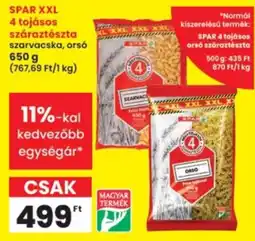 Interspar spar száraztészta ajánlat