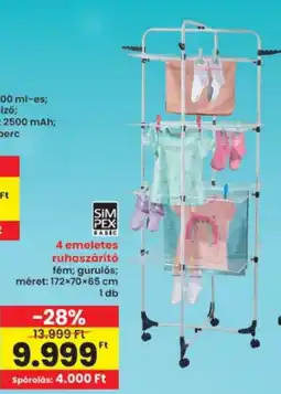 Interspar SimPex basic 4 emeletes ruhaszáritó ajánlat
