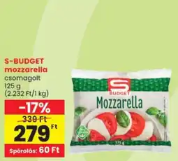 Spar S budget mozzarella ajánlat