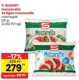 Spar S budget mozzarella ajánlat
