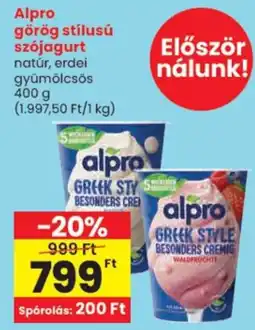 Spar Alpro görög stílusú szójagurt ajánlat