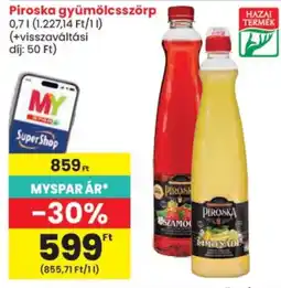 Spar Piroska gyümölcsszörp ajánlat