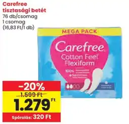 Spar Carefree tisztasági betét ajánlat