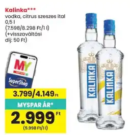 Spar Kalinka vodka ajánlat