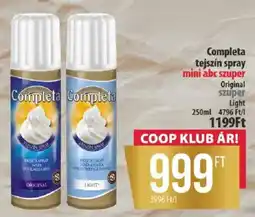 Coop Completa tejszín spray ajánlat