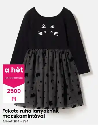 A het fekete ruha lányoknak macskamintával