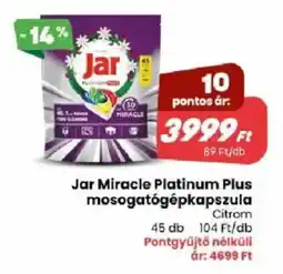 Coop Jar miracle platinum plus mosogatógépkapszula ajánlat