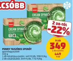 PENNY Penny tejszínes spenót ajánlat