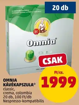 PENNY Omnia kávékapszula* ajánlat