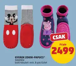 PENNY Gyerek zokni-papucs ajánlat