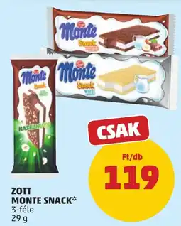 PENNY Zott monte snack ajánlat