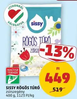 PENNY Sissy rögös túró zsírszegény ajánlat