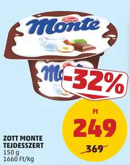 PENNY Zott monte tejdesszert ajánlat