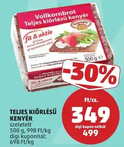 PENNY Schneider Brot Vollkornbrot Teljes kiörlésű kenyer ajánlat