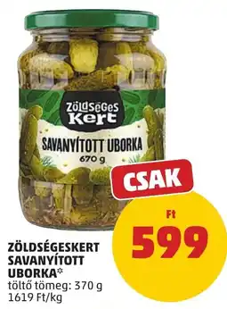PENNY Zöldségeskert savanyított uborka ajánlat