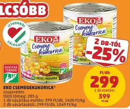 PENNY Eko csemegekukorica ajánlat