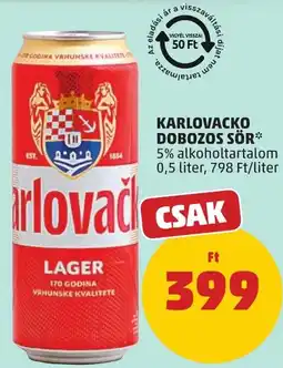 PENNY Karlovacko dobozos sör ajánlat