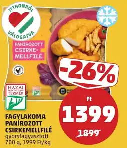 PENNY Fagylakoma panírozott csirkemellfilé ajánlat