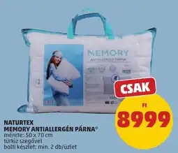 PENNY Naturtex memory antiallergén párná* ajánlat