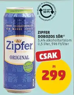 PENNY ZIPFER DOBOZOS SÖR ajánlat