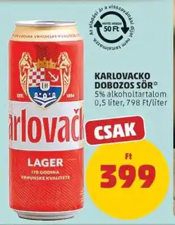 PENNY Karlovacko Dobozos Sör ajánlat