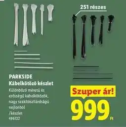 Lidl PARKSIDE Kábelkötöző készlet ajánlat