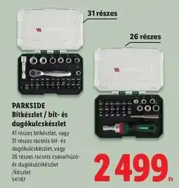 Lidl PARKSIDE Bitkészlet / bit- és dugókulcskészlet ajánlat