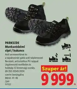 Lidl PARKSIDE Munkavédelmi cipő / bakancs ajánlat