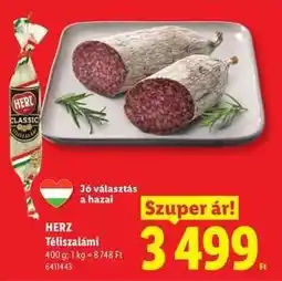 Lidl HERZ﻿﻿ Téliszalámi ajánlat