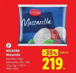 Lidl MILBONA Mozzarella ajánlat