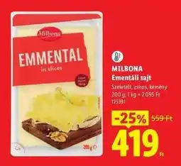 Lidl MILBONA Ementáli sajt ajánlat