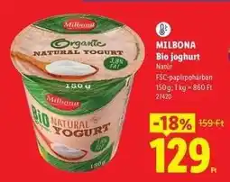 Lidl MILBONA Bio joghurt ajánlat