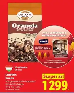 Lidl CERBONA Granola ajánlat