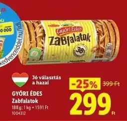Lidl GYŐRI ÉDES Zabfalatok ajánlat